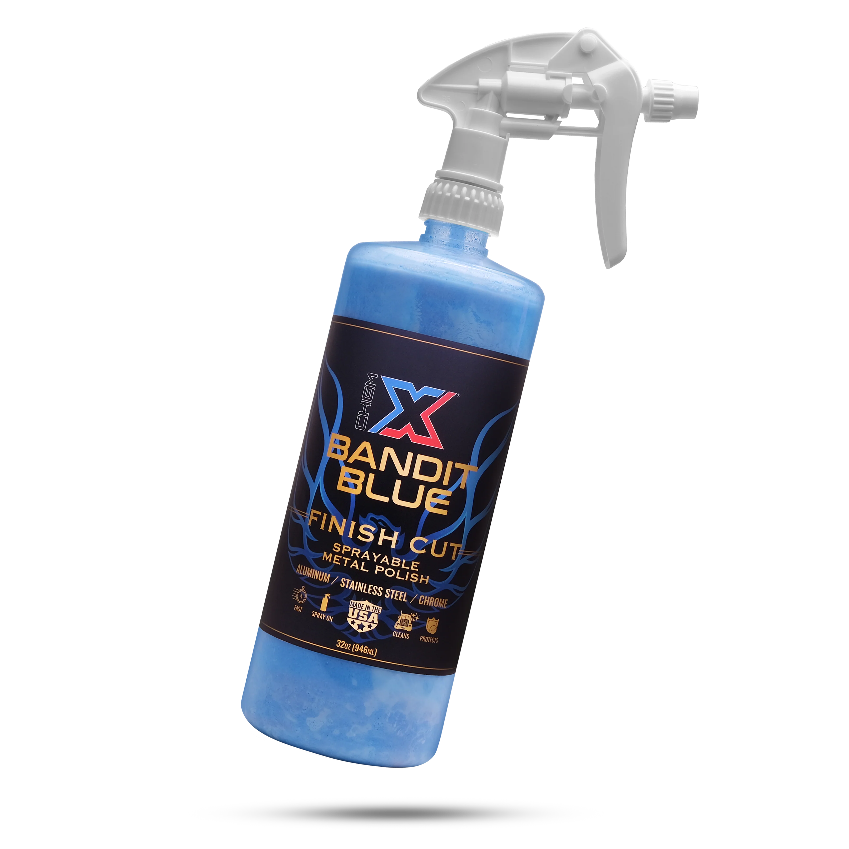 Bandit Blue: Finish Cut Sprayable Metal Polish From Chem-X